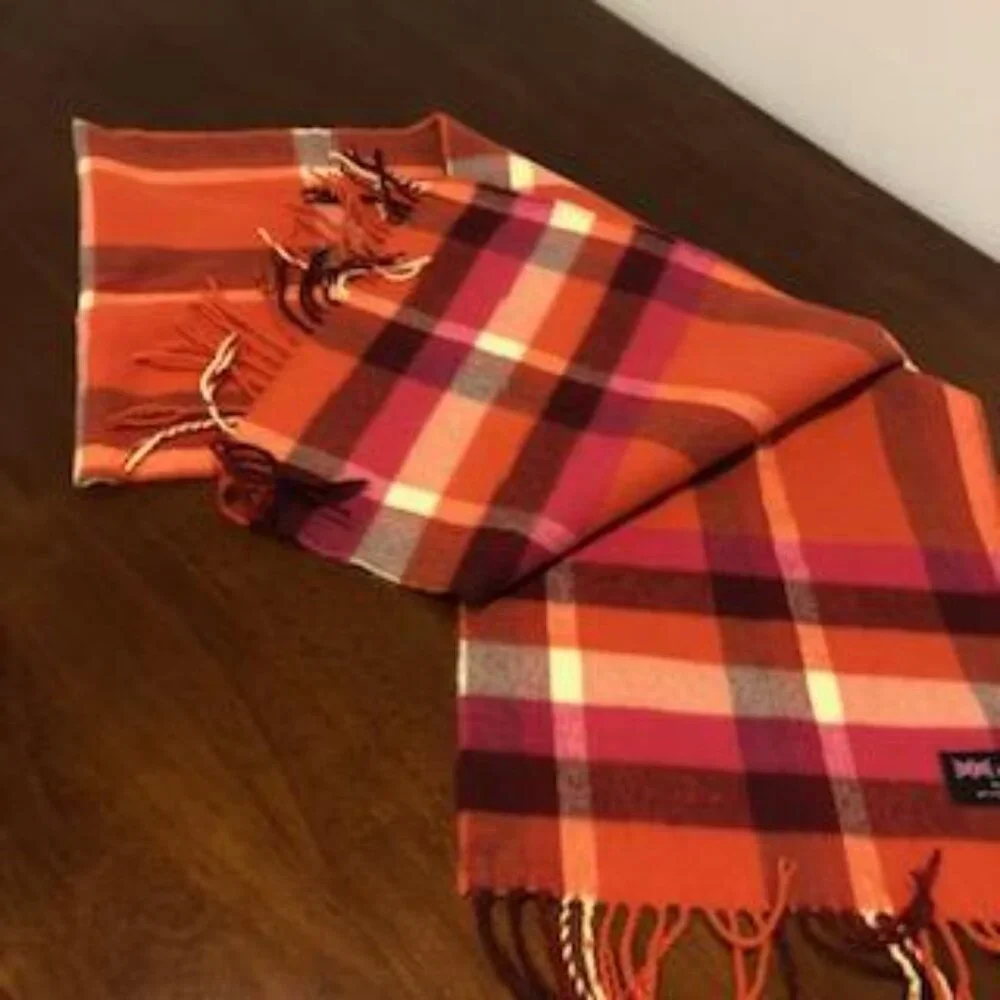 Cashmere Plaid Unisex Scarf Made in Scotland Pre-Owned.